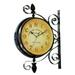 Hemoton Vintage Double Sided Wall Clock Iron Silent Quiet Grand Central Station Wall Clock Art Clock Decorative Double Faced Wall Clock 360 Degree Rotate Antique Wall Clock