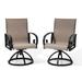 Pellebant Set of 2 Outdoor Sunbrella Dinging Chairs Patio Aluminum Swivel Chairs in Brown