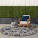 Nourison Aloha Indoor/Outdoor Floral Area Rug Blue/Natural Natural 4 Round Pet Friendly Stain Resistant 4 Round Outdoor Indoor Ivory Blue Grey