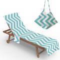 Green Stripe Beach Chair Cover with Side Pockets Cozy Quick Dry Chaise Lounge Chair Towel Cover for Pool Beach Garden Hotel Sunbathing (Green)