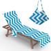 Blue Stripe Beach Chair Cover with Side Pockets Cozy Quick Dry Chaise Lounge Chair Towel Cover for Pool Beach Garden Hotel Sunbathing (Blue)