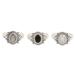 Third Time's the Charm,'Set of 3 Sterling Silver Gemstone Cocktail Rings from India'