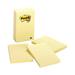 Post-it Notes Original Pads in Canary Yellow Lined 4 x 6 100-Sheet 5/Pack (6605PK)