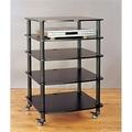 VTI Manufacturing AR405BB 4 Black Poles 5 Black Shelves With Caster AV Stand