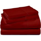 4 Piece Cot Sheet Set RV Sheet Set 400 Thread Count 100% Egyptian cotton 6 inch Deep Pocket - 39 x 75 Twin Size- Burgundy Solid
