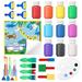 Washable Finger Paint Set Shuttle Art 33 Pack Kids Paint Set with 10 Colors (60ml) Finger Paints Brushes Finger Paint Pad SpongeBrushes Palette Non Toxic for Toddlers