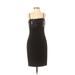 Calvin Klein Cocktail Dress - Sheath Square Sleeveless: Black Print Dresses - Women's Size 2