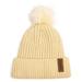 Cream Pom Beanie with Warm Liner