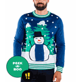 Men's Peekaboo Snowman Ugly Christmas Sweater