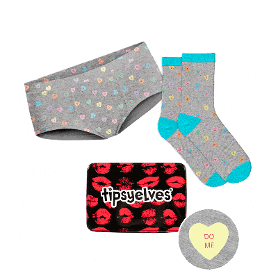 Women's Candy Hearts Underwear & Socks Gift Set