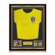 Exclusive Memorabilia Zico Front Signed Brazil 1982 Retro Football Shirt. Superior Frame