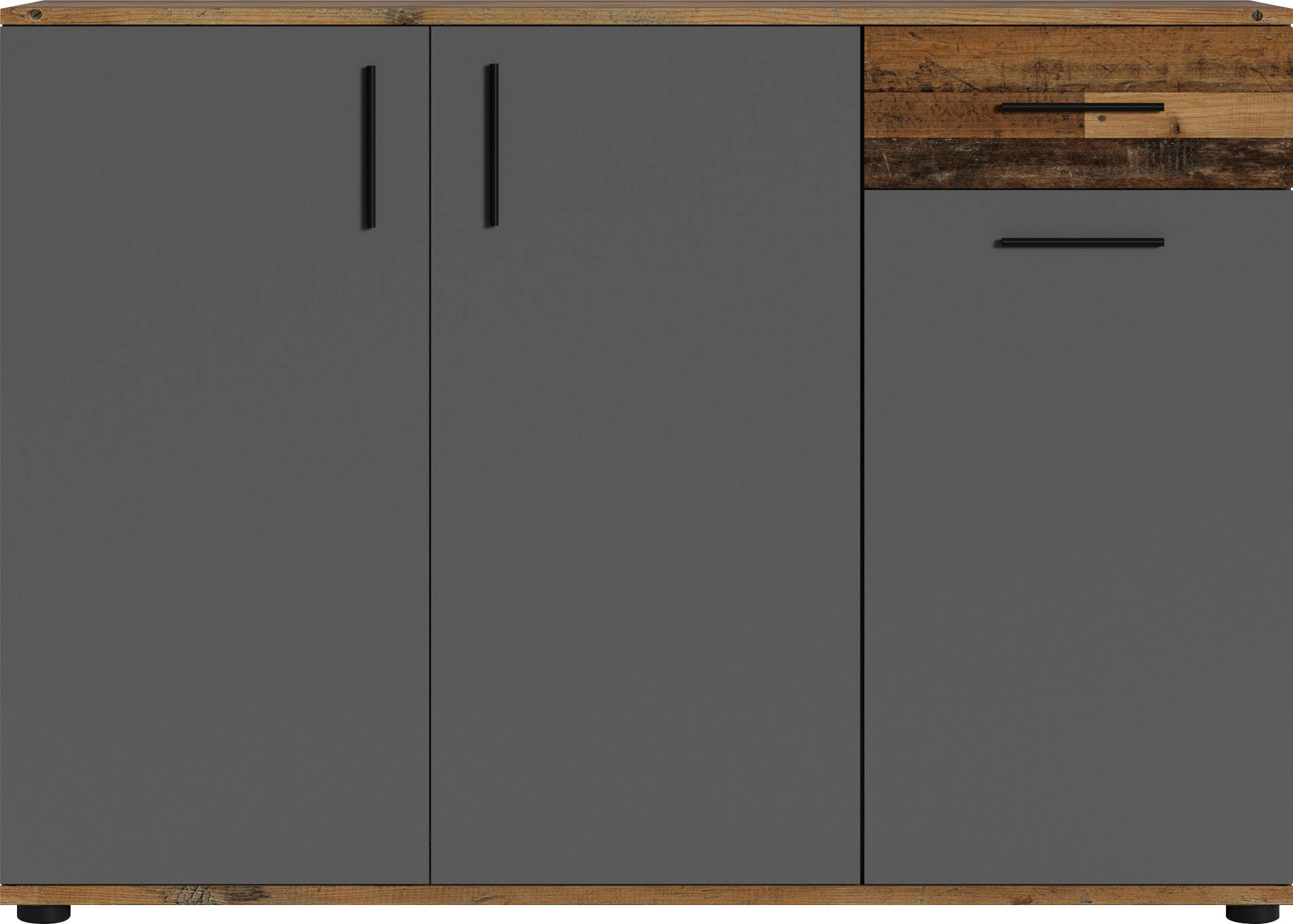 Kommode INOSIGN "Jakob", grau (old wood), B:110cm H:83,5cm T:35,5cm, FSC-zertifizierter Holzwerkstoff, Sideboards, Breite 110 cm Image