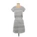 Gap Casual Dress - Mini Scoop Neck Short sleeves: Gray Print Dresses - Women's Size X-Small