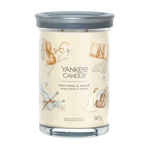 YANKEE CANDLE - SOFT WOOL + AMBER Kerzen 567 g