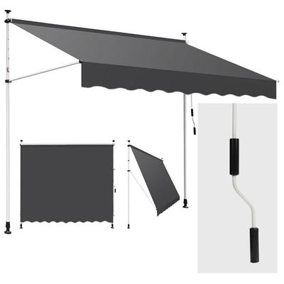 Markise Klemmmarkise Einziehbar Sonnenmarkise Sonnenschutz Balkon ohne Bohren 200x120cm Image
