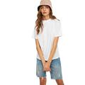 TRENDYOL Damen Knitted T-shirt With Upright Collar Hemd Weißes Standard-T-Shirt mit Rundhalsausschnitt, Weiß, L