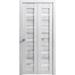 Sliding Closet Bi-fold Doors 36 x 80 inches | Quadro 4445 Nordic White with Frosted Glass