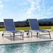 Chaise Lounge Outdoor Set of 3, Lounge Chairs for Outside with Wheels, Outdoor Lounge Chairs with 5 Adjustable Position