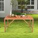 Costway Patio Rectangular Acacia Wood Dining Table 4-6 Person Outdoor - See Details