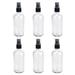 NUOLUX 6pcs 100ml Transparent Spray Bottle Empty Mist Atomizer Glass Water Sprayer Multifunctional Refillable Dispenser with Black Lid for Makeup Perfume Travel