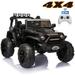 24 Volts Kids Ride on Truck with 2 Seater Remote Control 4WD Ride on Toys w/ 4*200W Motors 9AH Battery Powered Electric Car 3 Speeds Spring Suspension LED Lights Bluetooth Music Black