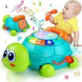 KISPATTI Baby Toys 6 to 12 Months Musical Turtle Crawling Baby Toys for 12-18 Months Early Learning Educational Toy with Light & Sound Toy for Infant Toddler Boy Girl 7 8 9 10 11 12 Month