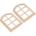 Sarzi 1: 12 Doll House Simulation Windows Dollhouse Mini Model Doll House Accessories Curved Top Round Head 6 Grid Windows Shooting Props and Decorative Decorations 2PCS