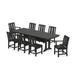 POLYWOOD® Mission 9-Piece Farmhouse Outdoor Dining Set w/ Trestle Legs Plastic in Black | 96 W x 37.65 D in | Wayfair PWS2036-1-BL