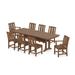 POLYWOOD® Mission 9-Piece Farmhouse Outdoor Dining Set w/ Trestle Legs Plastic in Brown | 96 W x 37.65 D in | Wayfair PWS2036-1-TE