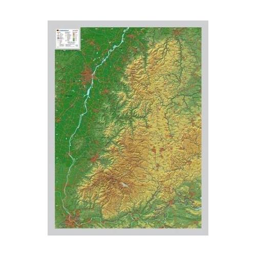 Schwarzwald, Reliefkarte, Klein. Black Forest