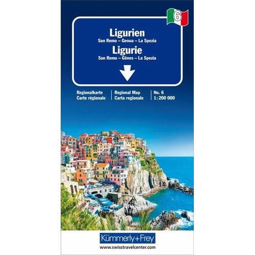Ligurien Nr. 06 Regionalkarte Italien 1:200 000