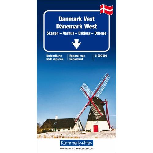 Kümmerly+Frey Karte Dänemark West Regionalkarte