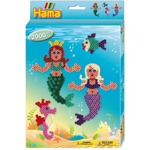 Hama 3431 – Perlenset Meerjungfrau, circa 2000 Bügelperlen, 1 Stiftplatte und Zubehör – Dan