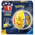 Ravensburger 11547 - Pokémon Nachtlicht 3D Puzzle-Ball, 72 Teile, LED Nachttischlampe mit Klatsch-Mechanismus - Ravensburger Verlag