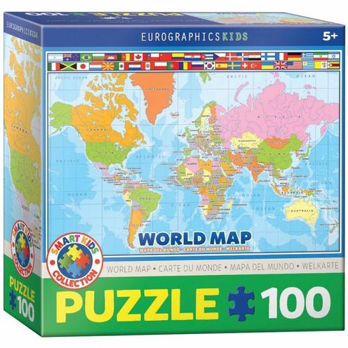 Eurographics 6100-1271 - Weltkarte , Puzzle, 100 Teile - Eurographics