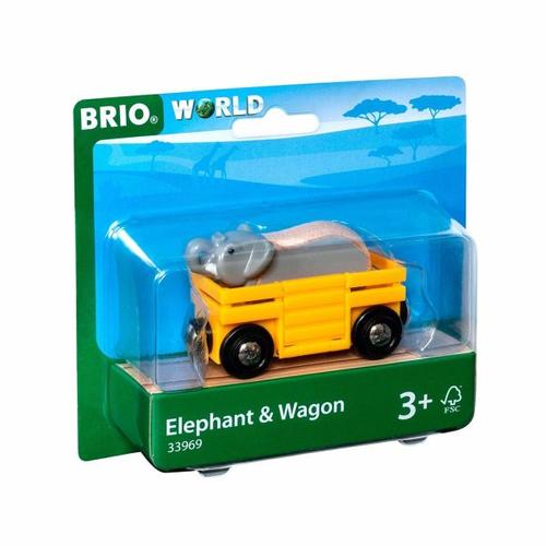 BRIO® 33969 - Tierwaggon Elefant, gelb, Eisenbahn - BRIO AB / Ravensburger Verlag GmbH