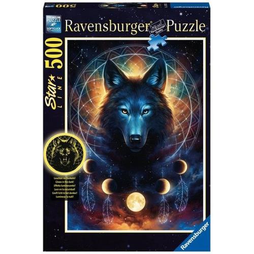 Ravensburger 13970 - Leuchtender Wolf, Puzzle, 500 Teile - Ravensburger Verlag
