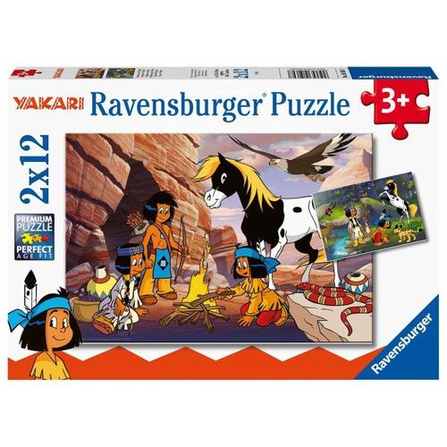 Ravensburger 05069 - Yakari, Unterwegs mit Yakari, Puzzle, 2x12 Teile - Ravensburger Verlag