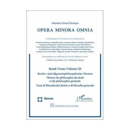 Opera Minora Omnia – Johannes (Jean) Strangas