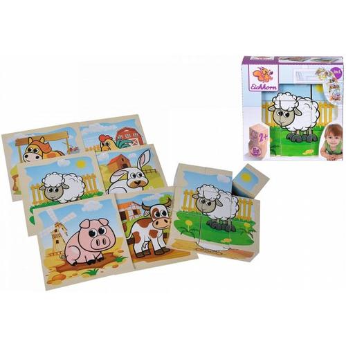 Eichhorn 100005203 - Bilderwürfel Bauernhof, Puzzle - Simba Toys GmbH & Co.