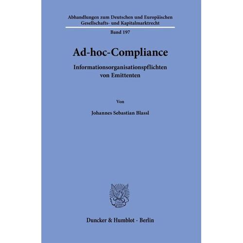 Ad-hoc-Compliance. – Johannes Sebastian Blassl