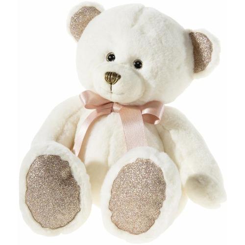 Heunec 134157 - Pearlie Bär Creamie mit rosa Schleife Teddy, creme, 23cm - Heunec