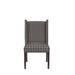 Corrigan Studio® Osaze Solid Wood Wing Back Parsons Chair in Black/White Wood/Upholstered/Fabric in Brown | 34 H x 23.5 W x 28 D in | Wayfair