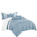 Ebern Designs Brady Luxury 7 Piece Comforter Set Microfiber in Blue/White | Queen Comforter + 6 Additional Pieces | Wayfair