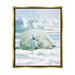 Mill Pines Polar Bears Cuddling Snowy Scene Framed Floater Canvas Wall Art By Pip Wilson Canvas in Blue/Gray/White | 31 H x 25 W x 1.7 D in | Wayfair