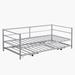 Latitude Run® Twin Size Metal Daybed w/ Adjustable Trundle Metal in Gray | 27.8 H x 78 W x 81.5 D in | Wayfair 02345D6FCBB34E16B474311218FA5AEF