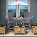 Dovecove 2 Tall Adirondack Chairs w/ Connecting Tray in Gray | 52 H x 29 W x 28 D in | Wayfair 1F938984864D4F5FBB257291FFB6DFCE