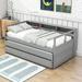 Wildon Home® Dhruv Extra-long Twin Daybed w/ Trundle Wood in Gray | 35 H x 47 W x 81 D in | Wayfair 9876827D9C0C4584BA7230942E127EE5