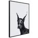 Red Barrel Studio® Doberman Framed On Glass by Jodi P. Graphic Art Glass in Black/White | 24 H x 18 W x 1 D in | Wayfair