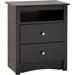 Red Barrel Studio® Nightstand w/ Open Shelf Wood in Black | 28 H x 23.25 W x 16 D in | Wayfair E1DEDD7EA0274760ABB8CC75B5A9103B